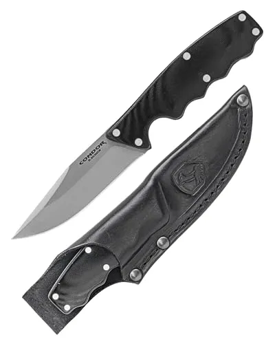 Condor CREDO KNIFE Jagdmesser COCTK119-35SS - Hochwertiges Jagdmesser mit 9 cm Klinge aus rostfreiem 420HC Stahl. Inklusive praktischer Messerscheide und ergonomischem Griff aus Black Paper Micarta für sicheren Halt.