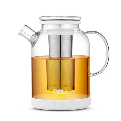 Doli 1,5L Teekanne Glas mit Siebeinsatz White