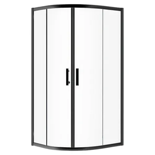 BADLAND Duschkabine Runddusche Halbrund 90x90 190 cm HELA Schwarz