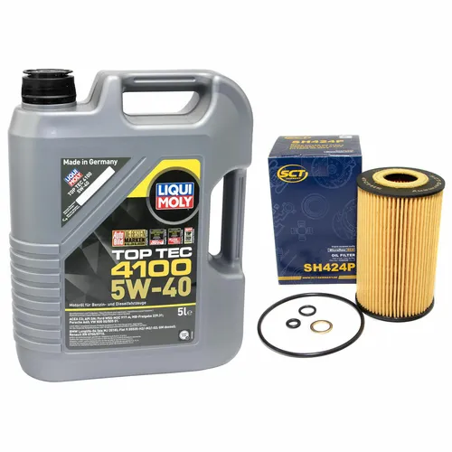 Motoröl Öl Ölfilter Set SH424 TopTec 5W40 5 Liter für BMW 3er E36 E46 5er E34 Z3