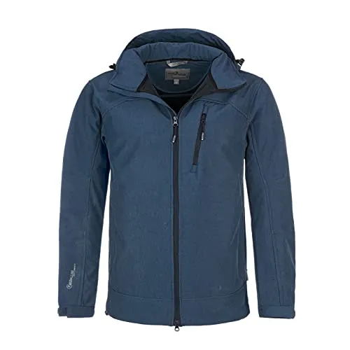 Blue Wave Herren Softshelljacke Bent - Outdoor-Jacke Übergangsjacke Jacke mit abnehmbarer Kapuze in Blue Nights Größe XL
