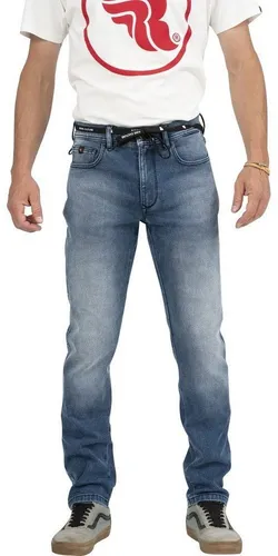 Riding Culture Tapered Slim Light Blue Motorrad Jeans - Hochwertige Motorradjeans in Light Blue, Schutzklasse AAA mit herausnehmbaren ImpacTec Protektoren für optimalen Komfort und Sicherheit beim Fahren.
