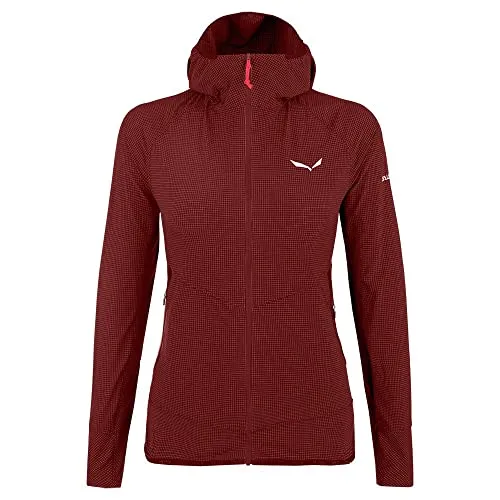 Salewa Damen Sorapis Dst W Jkt Softshelljacke, syrah, L - Funktionsjacke für Trekking, leicht und atmungsaktiv, mit geruchshemmender Polygiene Behandlung und ergonomisch geformten Ärmeln für optimalen Komfort.