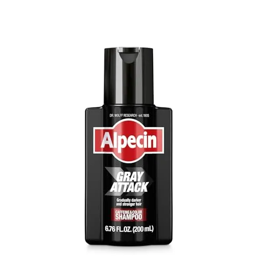 Produktbild Alpecin Grey Attack Coffein & Color Shampoo für Männer 1 x 200 ml | Allmählich dunkleres und kräftigeres Haar | Kontrollierter & natürlich wirkender Farbeffekt für weniger Grautöne | Gegen dünner