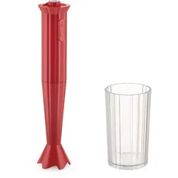 Alessi Pliss MDL10 R - Stabmixer mit Messglas, 500W Leistung und innovativem Design in Rot, ideal für moderne Küchen