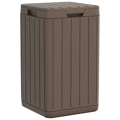 vidaXL Outdoor-Mülltonne Braun 38x38x65 cm - 80L Fassungsvermögen - Haushaltszubehör: Robuste und witterungsbeständige Mülltonne mit Holz-Optik für Garten und Park, ideal für die Abfallentsorgung im Freien.