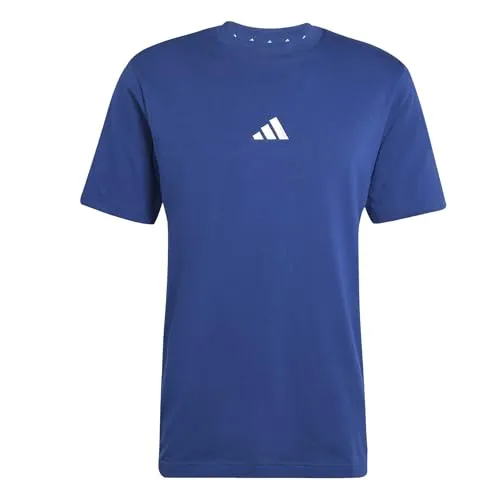adidas Herren Essential Three Stripes Tee, Dark Blue/White, XS - Rundhalsshirt aus 100 % Baumwolle, mit leicht überschnittenen Schultern für optimalen Tragekomfort und sportlichen Stil.