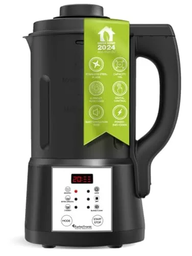 TurboTronic Suppenkocher 1,6L – Multikocher mit 6 Programmen - Suppenbereiter mit 1000W Leistung, ideal für schnelle und leckere Suppen, Smoothies und Baby-Nahrung. Genießen Sie 100% Geschmack dank Edelstahl-Behälter und praktischer Selbstreinigungsfunktion.