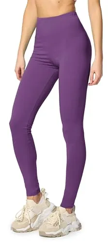 Merry Style Leggings Damen Baumwolle für das ganze Jahr Bequeme Leggings Blickdicht Damen Ideal für Yoga Sport Gym und Freizeit MS10-198 (Purpur,4XL)