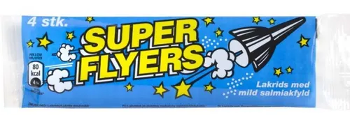 SUPER FLYERS 45g - 4er Pack - Lakritz - Salmiak - Mild - Dänisch - Stangen -