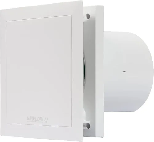 Airflow QT100B Badlüfter 25 l/s – 100 mm Zoll Rohranschluss, Made in Germany, 2‑stufig, extra leise 25 dB(A), energieeffizient 5 W / 9 W, QuietMark‑zertifiziert, 3 Jahre Garantie