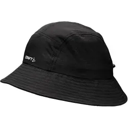 Craft Unisex Hypervent Bucket Hat schwarz - Funktionaler Laufhut für Training und Wettkampf. Atmungsaktives Material sorgt für schnellen Feuchtigkeitstransport und angenehmes Tragegefühl bei warmem Wetter. Ideal für Trailrunning und lange Einheiten.