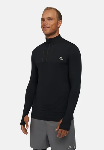 LANGARM SPORTSHIRT FÜR HERREN - Schwarz - XL - Herren-Sweatshirts aus superweichem, leichtem Material mit 4-Way Stretch und Daumenlöchern für optimalen Komfort und Funktionalität. Reflektierende Logos und integrierte Brusttasche machen es ideal für aktive Sportler.