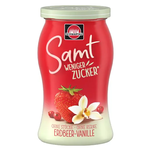 GOURVITA DE Schwartau Samt Weniger Zucker Erdbeer-Vanille, 255g (MHD: 11.05.2026) 13036