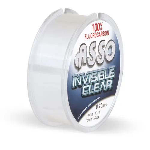 ASSO Invisible Clear Fluorocarbon 50m 0,25mm 4,60kg Clear Vorfachschn 0,07€/1m
