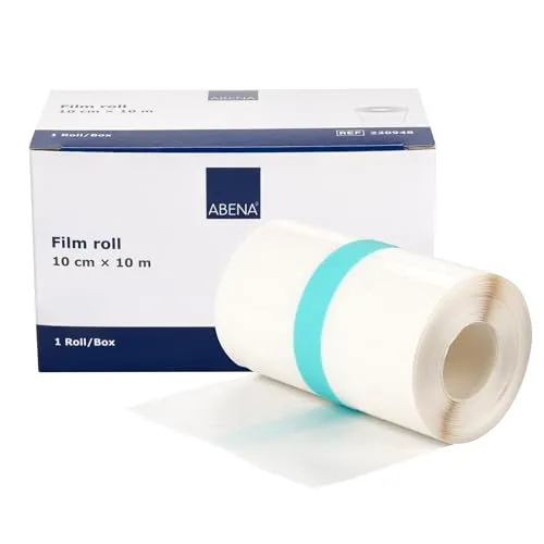 ABENA Duschpflaster Wasserfest, Groß – 10cm x 10m, Transparent, Tattoo Folie zur Heilung, latexfrei und auch als Tattoo Pflaster geeignet – ideal für Duschen, Klinikbedarf & Zuhause