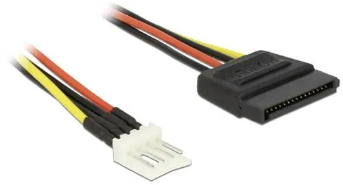 Delock Strom Anschlusskabel [1x SATA-Strom-Stecker 15pol. - 1x Floppy Stecker 4pol.] 0.24m Schwarz, Rot, Gelb