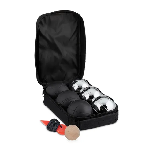 Boule Kugeln Boßelkugeln Petanque Wurfspiel 6er Set - Boule / Petanque Set mit 6 hochwertigen Stahlkugeln, ideal für Strandspiele und Freizeitaktivitäten, inklusive 1 Jahr Herstellergarantie.