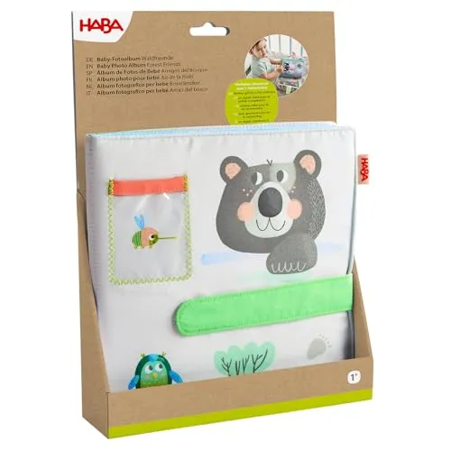HABA Baby-Fotoalbum Waldfreunde – Stoff-Fotobuch für Babys in weiß von HABA