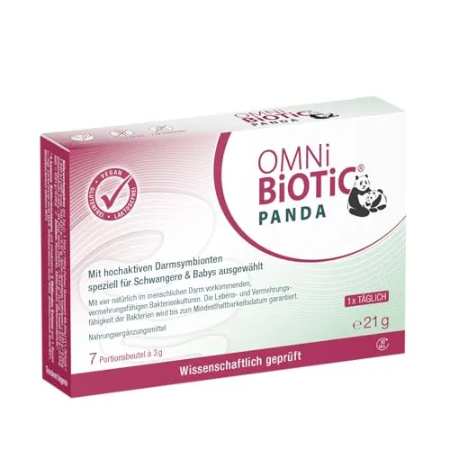 OMNi BiOTiC PANDA | Speziell für Schwangere & Babys entwickelt | Einfache Anwendung | Wissenschaftlich fundiert, in Studien geprüft | Vegan | 7 Portionen