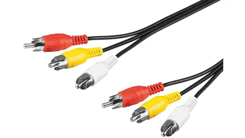 Kabel łączący Composite Audio Video, 3 x cinch - Długość kabla 5 m