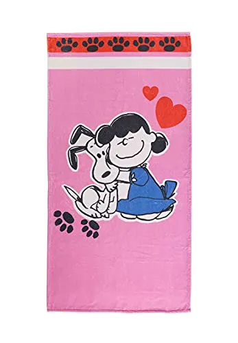 ONOMATO! Peanuts Snoopy Strandtuch Handtuch Badetuch Pink 70 x 140 cm