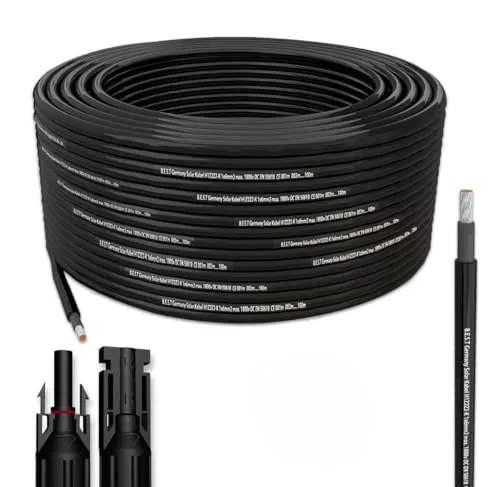 Produktbild Solarkabel 25m 4mm² mit 10 Steckern, Schwarz