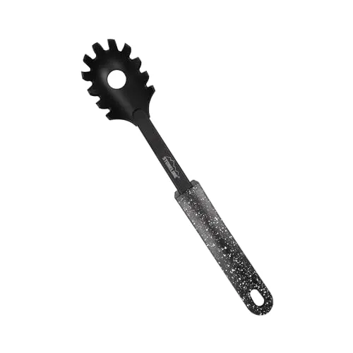 STONELINE Spaghetti Servierlöffel 31,5 cm Nylon, Spaghettilöffel Nudellöffel Spaghettizange, mit Ablagestütze, Hitzebeständig, für Antihaftbeschichtetes Kochgeschirr, Küchenutensilien Küchen