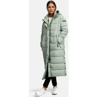 Navahoo Damen Wintermantel Isalie Smokey Mint Gr. L - Modischer Funktionsmantel mit abnehmbarer Kapuze, praktischer Innentasche für Kopfhörer und Powerbank - ideal für kalte Tage!