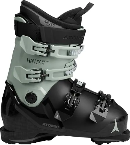 Atomic Hawx Magna 85 W GW - 26/26.5, schwarz/salbei - Ski Schuh für All-Mountain-Skifahrerinnen, ideal für breitere Füße mit 85er-Flex und 102 mm-Leisten. Komfortabel und leicht dank Prolite-Konstruktion, perfekt für genussvolle Skitage.