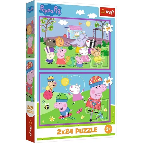 Puzzle 2x24 pieces Peppa on the playground Trefl 5900511344356