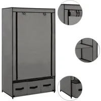 vidaXL Kleiderschrank mit 3 Schubladen - Kleiderschrank aus langlebigem Vliesstoff, faltbar und platzsparend - ideal für Schlafzimmer, Kinderzimmer oder Dachboden.