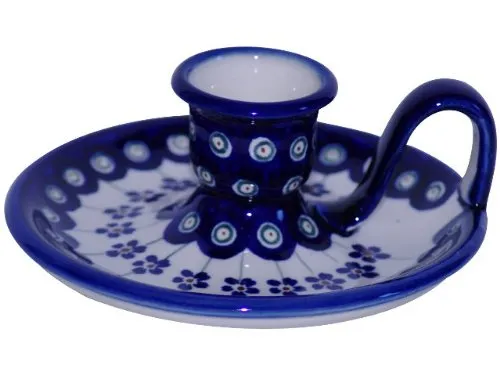 Original Bunzlauer Kerzenständer flach im Dekor 166a - Kerzenständer aus hochwertigem Steinzeug, handgefertigt und frei von Giftstoffen. Ideal für eine stilvolle Tischdekoration, spülmaschinenfest und hitzebeständig.