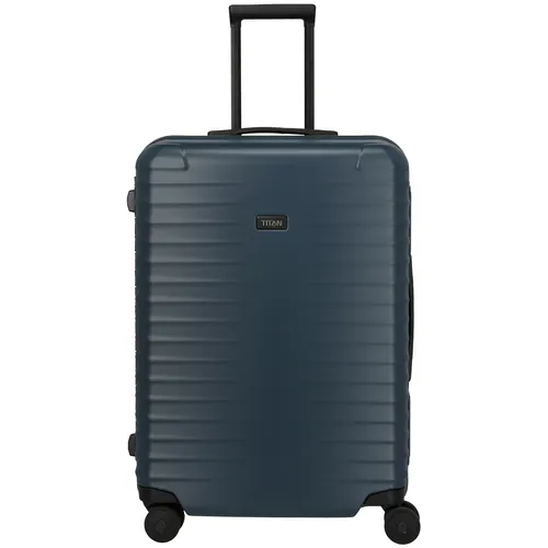 TITAN Overseas Trolley M+ 4-Rollen Midnight Blue - Trolley für Reisen bis 7 Tage, 84L Volumen, kratzresistent und mit extra großen TSA-Schlössern für maximale Sicherheit. Made in Germany für höchsten Komfort und optimale Organisation.