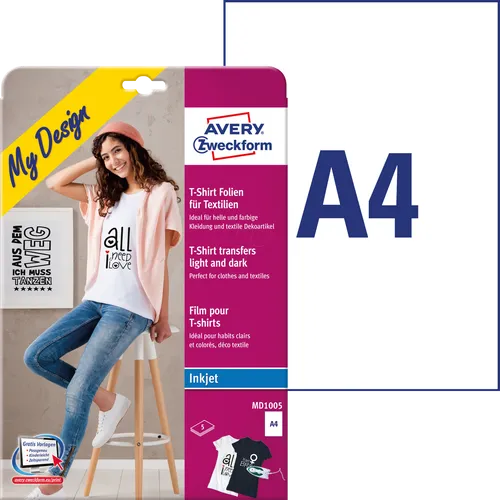 AVZ MD1005 - Transferfolien-Set, 210 x 297 mm, 5 Bögen