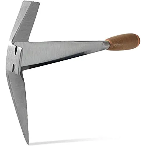 Universal Schieferhammer - Rechtshänder - Maurerhammer mit handgeschmiedetem Design, ideal für präzises Arbeiten und ausgestattet mit einem komfortablen Ledergriff.