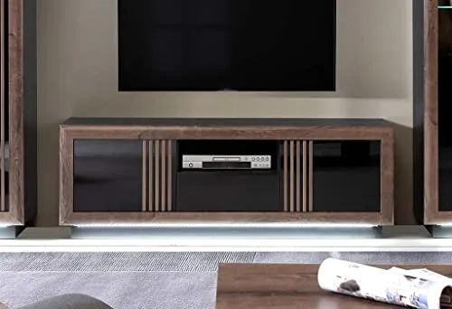 Forte Savona TV-Schrank 160 - TV-Halterungen, moderner Lowboard mit 2 Türen und 1 Schublade, ideal für Ordnung und vielseitige Nutzung im Wohnzimmer.