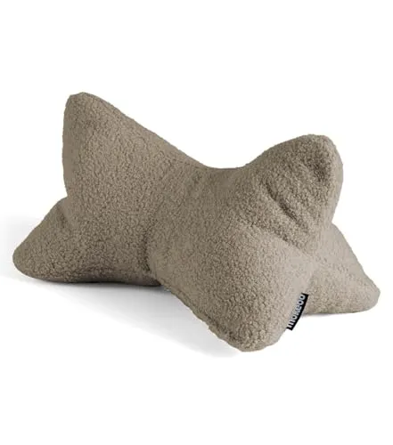 mokebo Lesekissen Nackenkissen Leseknochen Sand Braun - Bequemer Leseknochen in Sandbraun aus hochwertigem Teddystoff, ideal zur Unterstützung beim Lesen oder Entspannen. Optimal zum Relaxen auf der Couch oder im Bett.