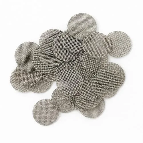Weedness Einlege Bong-Siebe Ø 10 mm 100 Stück aus Stahl Feinmaschig - Kopfsieb Pfeifen Sieb Chillum Metallsieb Glas Kopf Gitter Zubehör