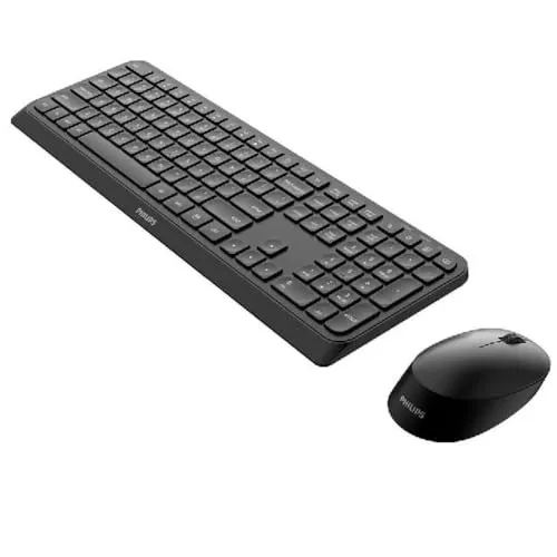Philips Tastatur mit Maus Schwarz Qwerty US - Tastatur- & Maus-Set, ergonomisch gestaltet für komfortables Tippen und präzise Steuerung, ideal für Büro und Home Office.