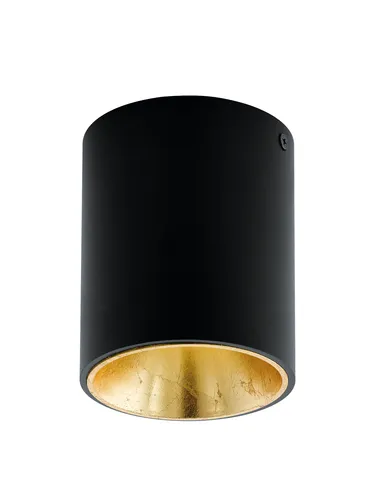 POLASSO Deckenleuchte, schwarz-gold - Moderne Deckenleuchte aus schwarzem Aluminium mit goldfarbener Innenseite, bietet warmweißes Licht und stilvolle Beleuchtung für jeden Raum.