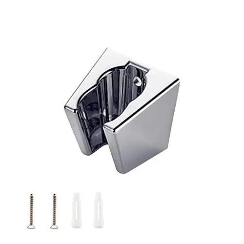 Brausehalter, CHSEROK Silber Handbrause Halterung, Duschkopfhalterung mit Schrauben, Zwei Kartensteckplätze, Kompatibel mit den Meisten Duschen | Der Lochabstand Beträgt ca. 20 mm