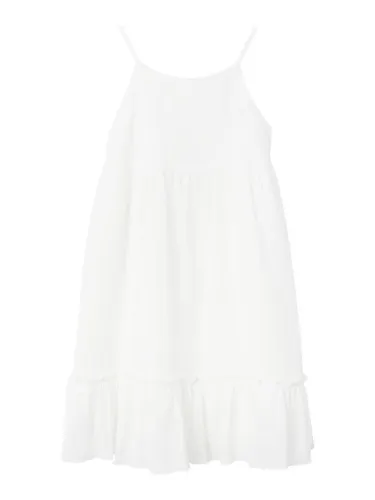 Name It Jerseykleid Fimia mit Rüschen - Jerseykleid in unifarbener Optik, aus 100% Baumwolle, ärmellos mit elastischen Einsätzen, ideal für besondere Anlässe oder den Alltag.