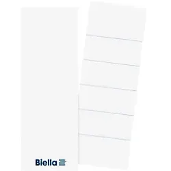 Biella Rückenschilder Schmal 5,1 x 14,5 cm Weiß 25 Stück von Biella