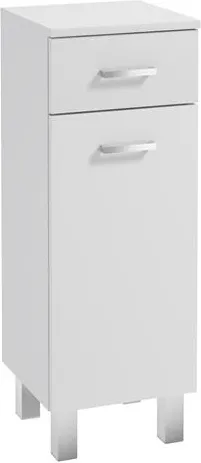 Badezimmerschrank stehend 85x30 cm schmal weiß glanz Mea