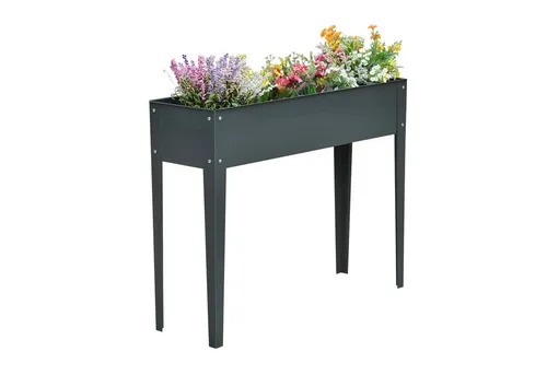 furnicato Hochbeet Kräuterbeet Pflanzkasten 100x30x80 cm - Praktisches Hochbeet aus robustem Metall für einfache Gartenarbeit in ergonomischer Höhe von 80 cm. Ideal für Terrassen und Balkone. Witterungsbeständig und pflegeleicht, fördert das Wachstum Ihrer Pflanzen.