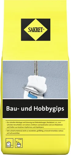 SAKRET Bau- und Hobbygips 1,5 kg Beutel weiß