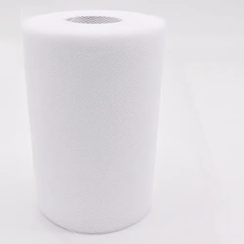 Leeyunbee Tüll Stoff Rolle 15 cm x 91 m, Tüll Rollspule Tüllstoff, Tüllband für DIY Basteln Geschenk Bogen Tutu Rock Hochzeit Weihnachten Geburtstag Party Dekoration und Tischdeko, Weiß