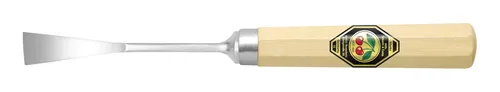 Kirschen Bildhauerbeitel 14 mm mit kurzem Weißbuchenheft achtkant, gekröpftes Flacheisen , Stich 4 - 3125014
