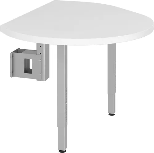 Anbautisch mit Fuß 91,5x121cm Weiß/Silber – Flexibel erweiterbar - Zubehör für Möbel: Anbautisch LA92C, ideal zur Erweiterung Ihres Arbeitsplatzes, mit stabiler Konstruktion und einfacher Montage.
